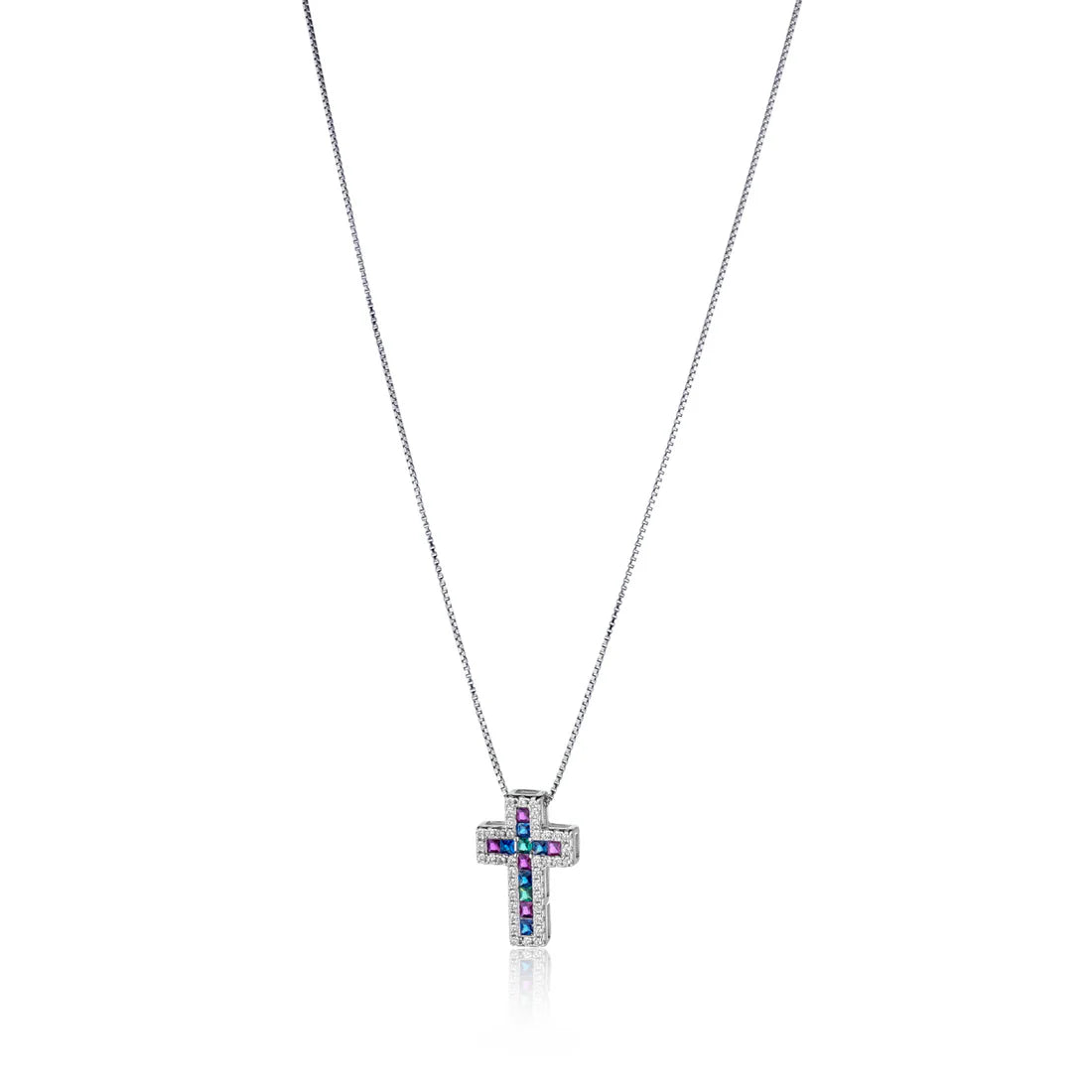 LE SCRITTE COLLANA CROCE MULTICOLOR
